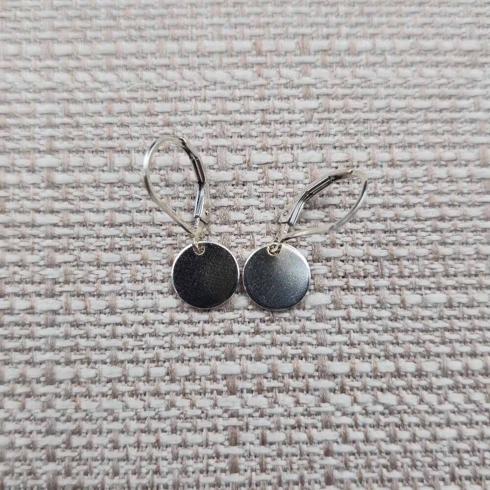 Sterling Silver Small Bright Circle Dangle Earrings A6564